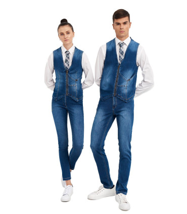 Pantalón Camarera Denim Push Up 04018 de Monza