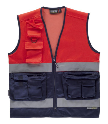 Chaleco Bicolor de Alta Visibilidad Rojo C4047 de Workteam