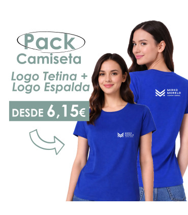 Pack Camiseta Personalizada Tetina y Espalda 1 color